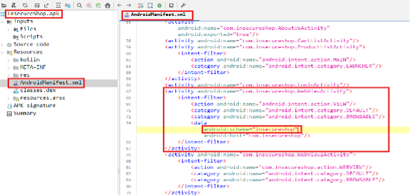 Şekil 1: AndroidManifest.xml Dosyasının İncelenmesi