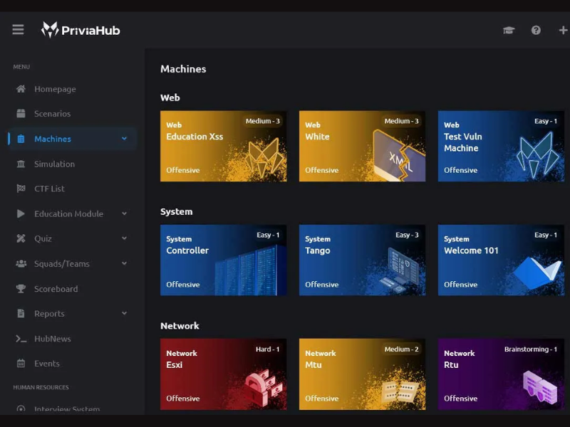 PriviaHub Cyber Range Platform
