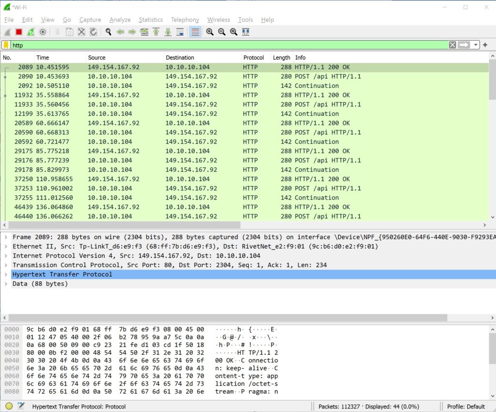 Wireshark Http trafiğini incelemek
